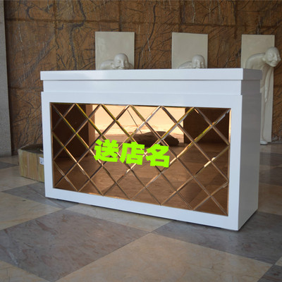 特价烤漆玻璃款收银台柜台吧台服装店美容院超市接待前台电脑桌
