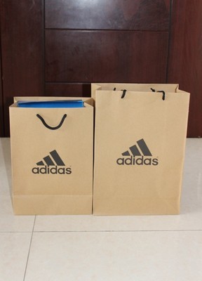 阿迪达斯 adidas牛皮纸袋子手提袋 礼品袋购物袋子
