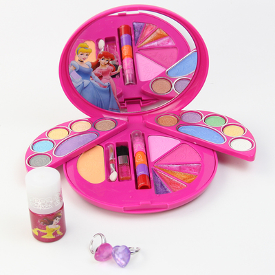 正品迪士尼公主彩妆粉盒表演化妆品套装儿童表演演出女孩礼物玩具