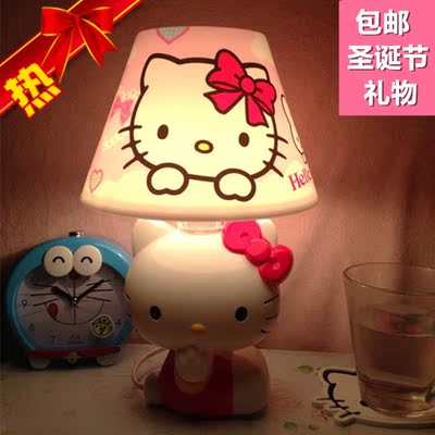 hello kitty卧室小台灯可爱床头灯暖光卡通喂奶kt台灯带usb接口