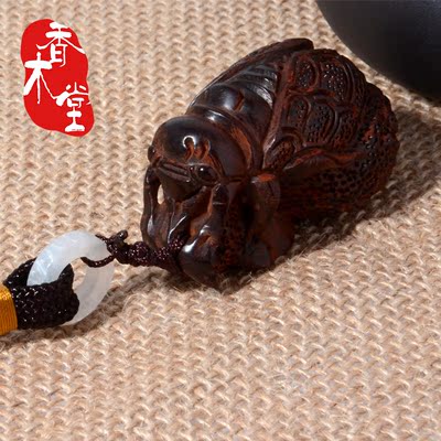 印度正宗小叶紫檀木雕手把件精品文玩蝉把玩件手工雕刻红木工艺品