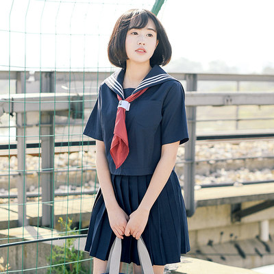 少女装cosplay三本关东襟水手服套装学生夏季正统日系校服jk制服