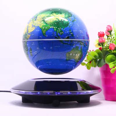 磁悬浮飞碟发光夜明珠自转地球仪办公家居创意生日礼物工艺品摆件