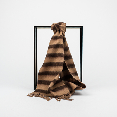 maskman澳洲极品精梳细羊毛复古横条纹时尚礼盒装秋冬款男女围巾