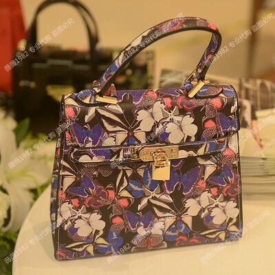 曼娅奴专柜正品me4zz010 蓝底碎花/包包/2014冬款原价668