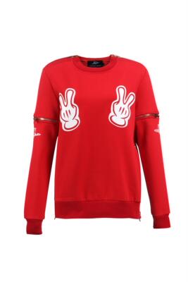 vision space威斯贝斯千鸟格22米奇剪刀手可卸拉链款套头抓绒卫衣