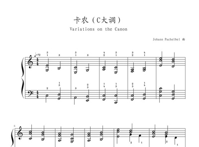 卡农钢琴谱分享_卡农钢琴谱图片下载