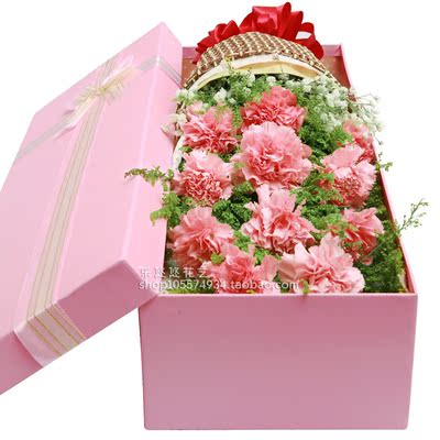 鄂尔多斯康乃馨母亲节花束礼盒生日鲜花速递东胜区同城鲜花店配送