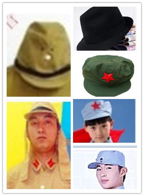 成年儿童摄影红军装八路军汉奸帽 腰带书包日本军官新四军帽演出