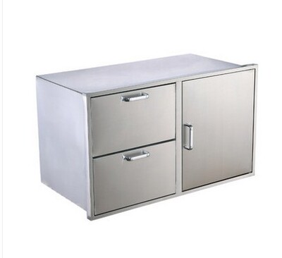 花园烧烤炉专用内嵌式不锈钢抽屉柜子304不锈钢储物柜嵌入式柜子