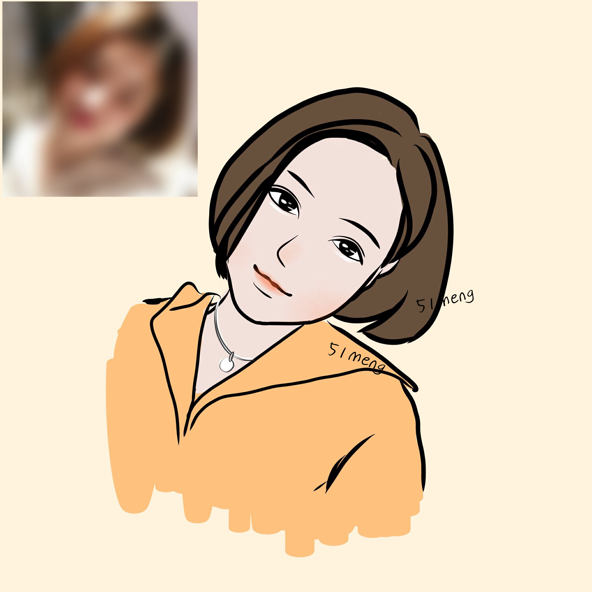 【51】动漫插画手绘头像设计定制真人自拍照片转手绘可爱萌情侣