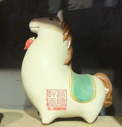 陶瓷工艺品 石湾公仔 q版抽象马