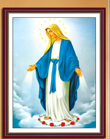 贴钻十字绣钻石画耶稣圣家三口圣像圣母像圣子钻石绣圆钻满钻包邮