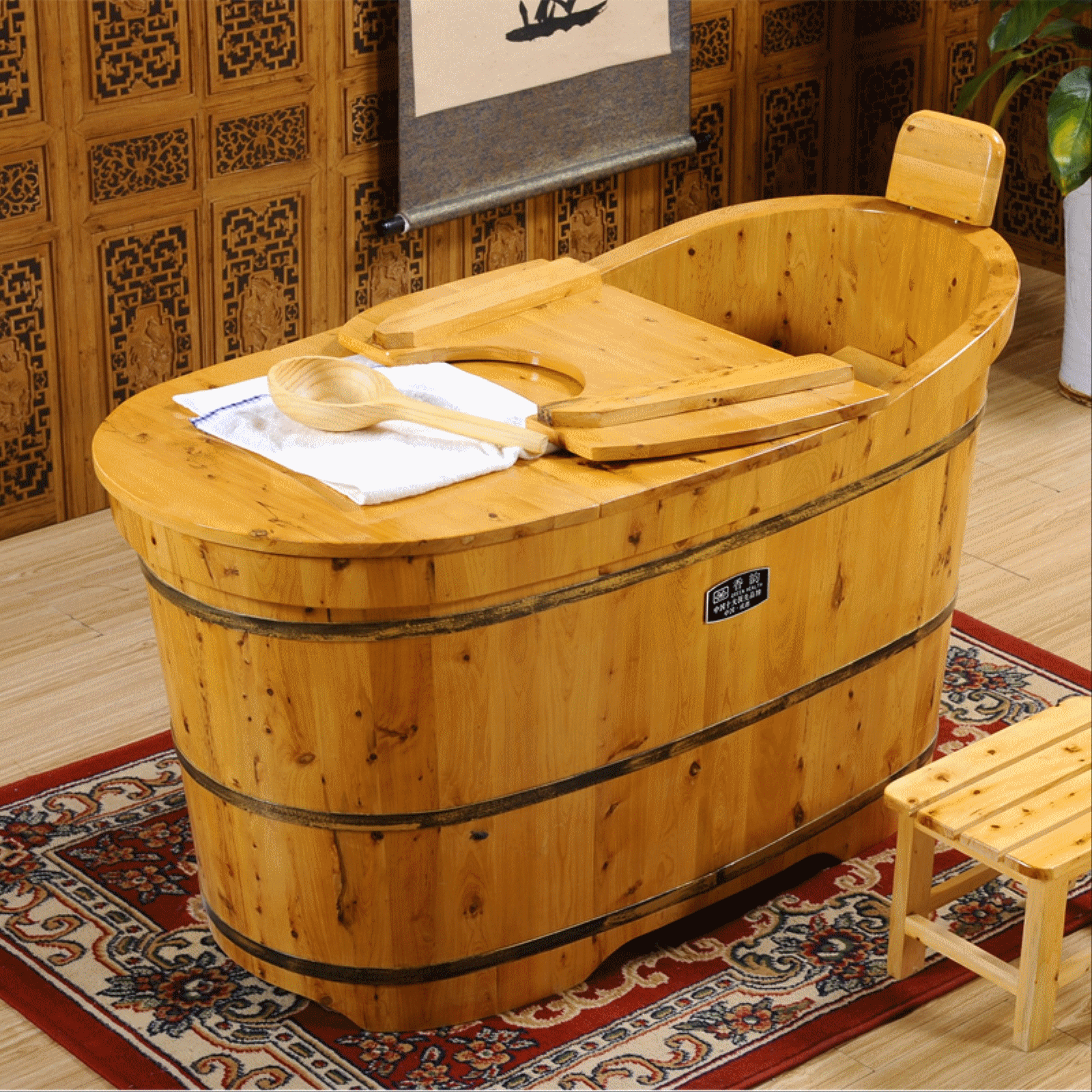 蜀韵金香木桶浴桶泡澡洗澡沐浴桶木质洗浴浴缸盆蒸汽桑拿熏蒸木桶