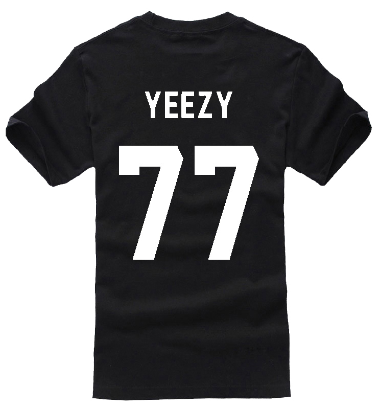 yeezy77后背数字班服 pyrex23短袖班服t恤潮牌恶搞情侣装 抽象