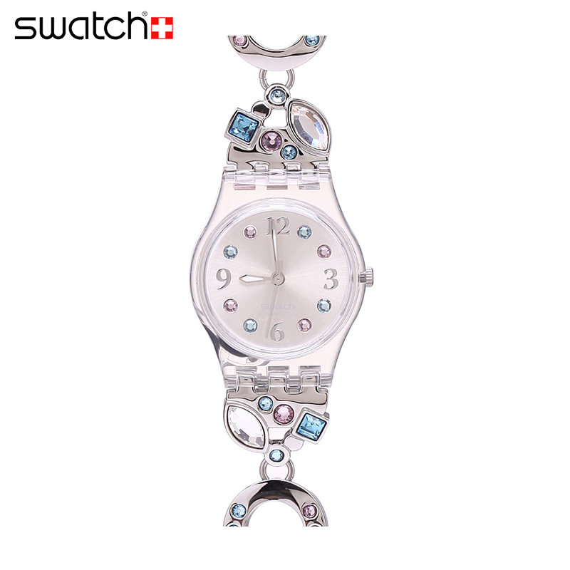 swatch斯沃琪专柜正品手表手链式水钻可爱女表心曲lk292g