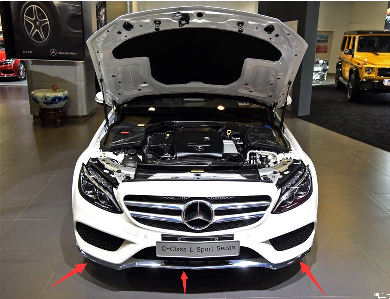 新款奔驰c级2015款c180 c200 c260 c300前杠亮条 亮板 前包围亮板
