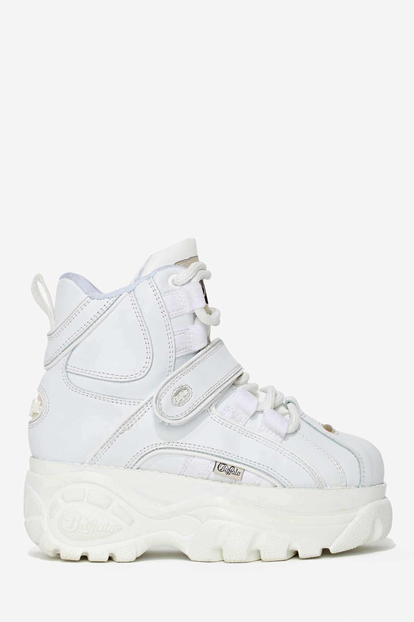 美国代购buffalo london朋克重工感厚底短靴 白色 黑色