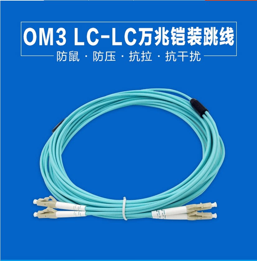 lc-lcom3万兆铠装单/多模3米5米10米15米30米100米双头尾纤电信级