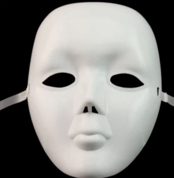 化妆舞会面具jabba街舞白色面具bboy全脸面具小美女面具sd5612