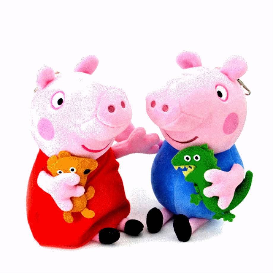 佩佩猪正版毛绒玩具娃娃公仔19cmpeppa pig粉红猪小妹