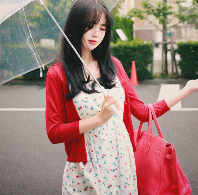 韩国官网正品代购milkcocoa甜心简单心情纯色百搭糖果色薄针织衫