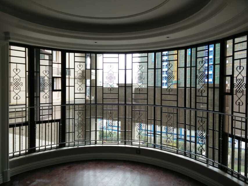 广州佳跃鑫港式铝合金窗花儿童防护网防盗窗花型心心相印