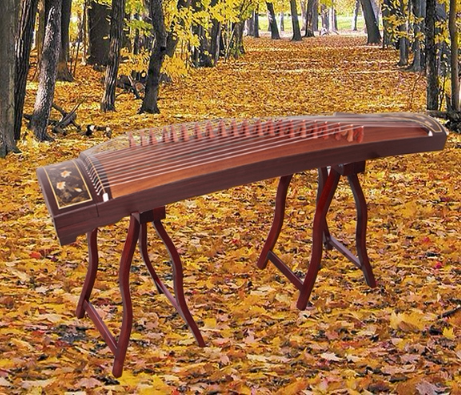 手工古筝 老红木手工精雕古代美女极品收藏筝