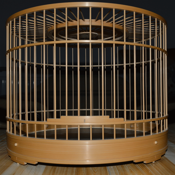 涿州 於海峰鸟笼 靛颏笼 方肩 56条 带顶棚圈 竹笼 接口好 可订做