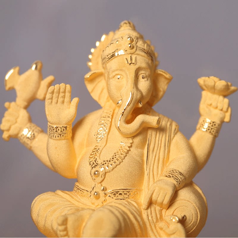 淘运阁开光四臂金象摆件 四臂宝象四臂聚财象 象神摆件