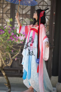 taobao agent 洛天依 忆红莲 cos 服装+假发+饰品 大全套 古装 cosplay 落英殿