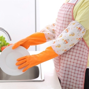 。3双装 束口单层家务洗碗洗衣服手I套耐用清洁橡胶乳胶手套。
