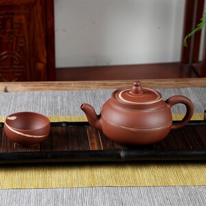 茶壶陶安大名荣昌陶纯手工绞纹唐僧壶四陶全手q工紫砂壶功夫茶具