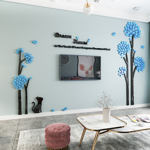 大树3d立体压克力创意自粘墙贴纸画客厅电视机沙发背景墙面装饰品