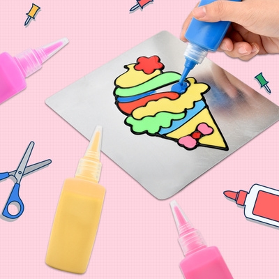 琼琼全球购1淘宝胶画烤画 儿童免烤无毒diy手工制作材料包3d立体