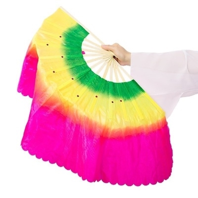 二人转扇子专业演出简约加厚扇子舞d右手蓝色渐专用工艺配饰古装.