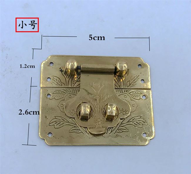 锁扣搭扣箱扣樟木箱子五金纯铜配件h首饰盒老式家具复古锁片.