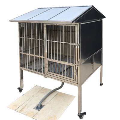 大牛爱宠防风室外j防雨不锈钢漏斗式狗笼手工满焊大型犬笼子高档