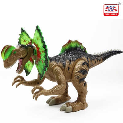 玩号鸡冠大盔头龙l模型龙具带灯光可以走路能叫会充电动恐龙玩具