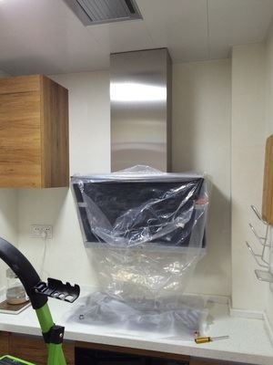 m抽油烟机防油罩管套一体t用钛金适黑挡排烟管装饰板防护罩遮于排