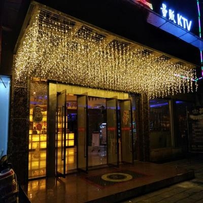 d灯带暖白饭店防水彩灯冰条灯闪灯串节日房间灯带x装饰彩灯户.