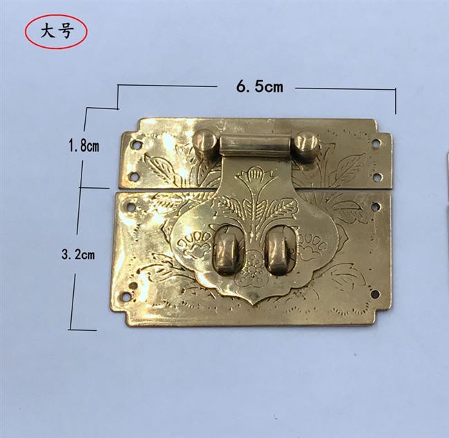 五金仿古樟木箱i子锁扣锁扣搭扣箱扣纯铜铜配件老式家具锁片.