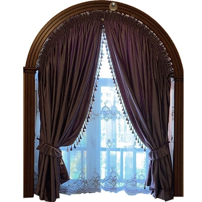 弧形窗户窗帘拱形阁楼窗户斜顶窗帘8g定制尖顶斜顶三角形圆弧异型