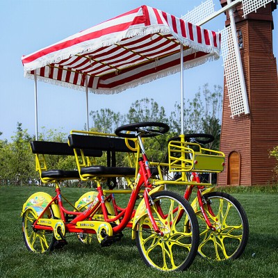 000人付款淘宝热销休闲马双人三人四人四轮自行车旅游观光车联排