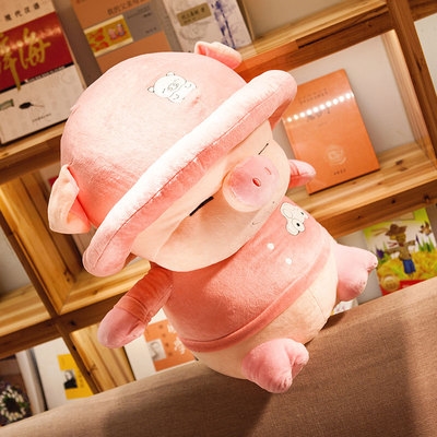 2019背带网红猪猪公p仔娃娃毛绒玩具唐装小猪宝宝玩偶儿童新年礼