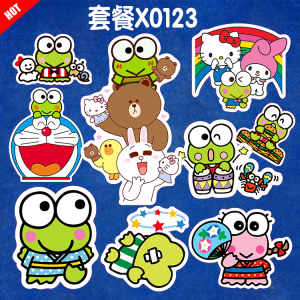 大眼李keroppmi可洛比旅行蛙记冰箱笔箱本电脑电动汽车贴纸贴画
