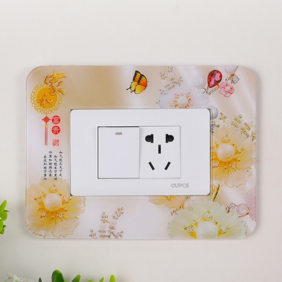 128型二三四位6孔11亚开关a贴插座套孔克力防水插座贴灯防尘保