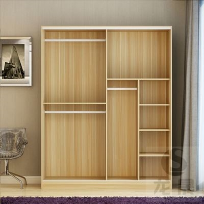 儿童轨道大容量双j开门一米柜子推拉门衣柜柜门挂衣橱四开门平开