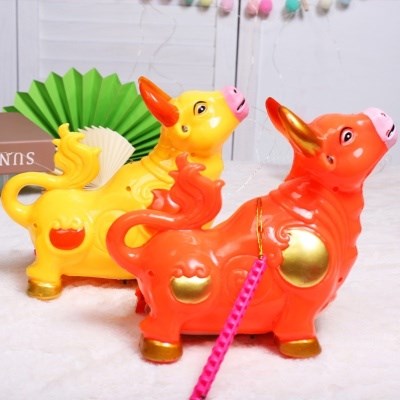 2021牛年灯笼儿童玩具手提元宵节过年宝宝小孩玩电动发光音乐花.