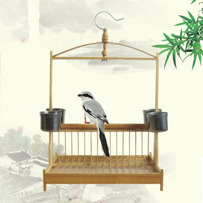 用鸟制作站竹手工竹s子笼鸟站中小型竹子架子鸟笼架
